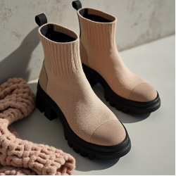 Women's Ribbed Sock Ankle Boot