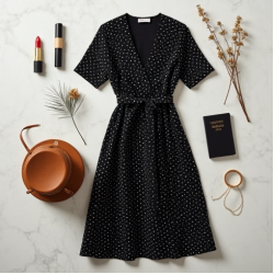 Women's Micro Polka Flowy Dress
