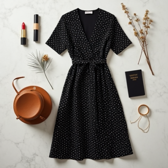 Women's Micro Polka Flowy Dress