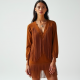 Women's Suede Fringe Shift Dress - Premium Edition