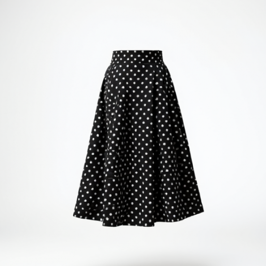 Women's Vintage Polka Flared Skirt