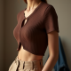 Women's Keyhole Waist Crop Shirt