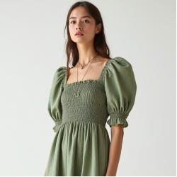 Women's Shirred Bodice Dress