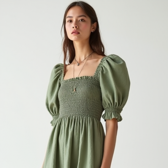 Women's Shirred Bodice Dress