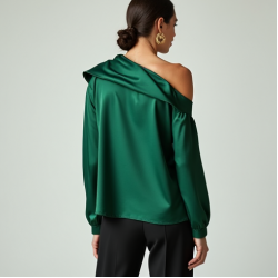 Women's One-Shoulder Asymmetrical Blouse