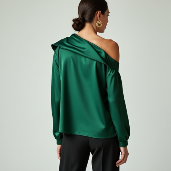 Women's One-Shoulder Asymmetrical Blouse