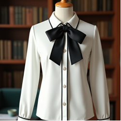 Women's Preppy Bow-Front Top