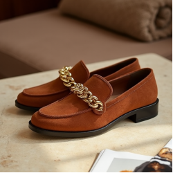 Women's Suede Chain Loafer