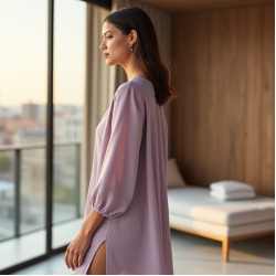 Women's Lavender Asymmetric Hem Top