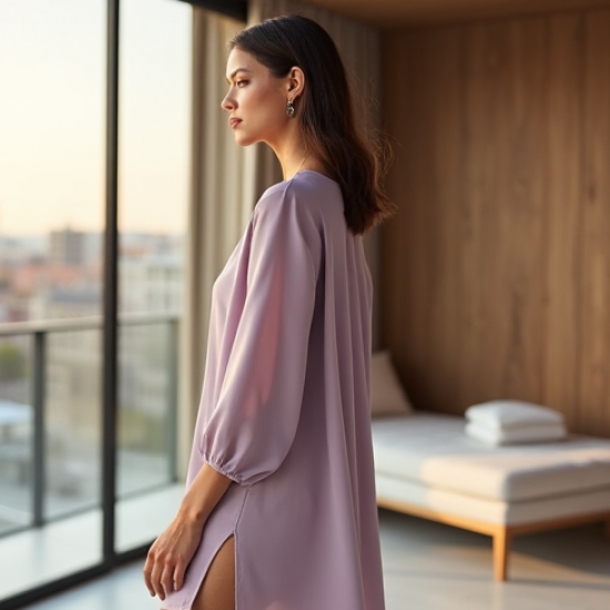 Women's Lavender Asymmetric Hem Top