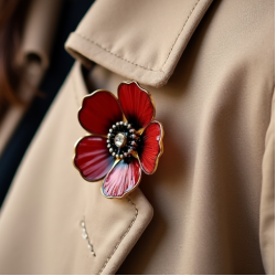 Women's Floral Enamel Brooch