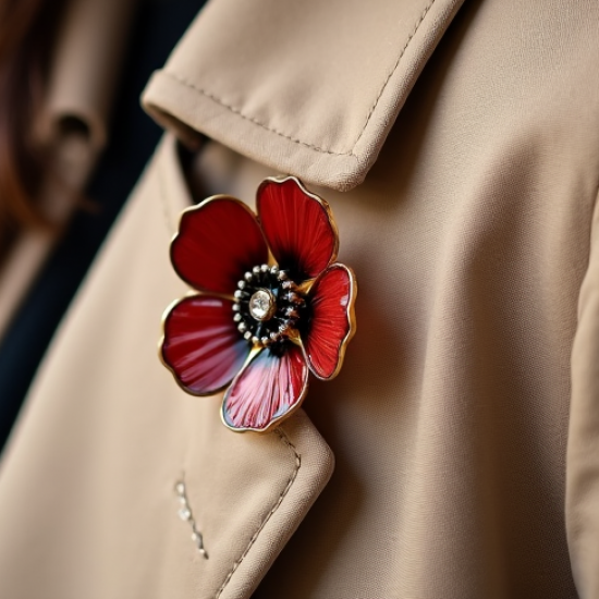 Women's Floral Enamel Brooch