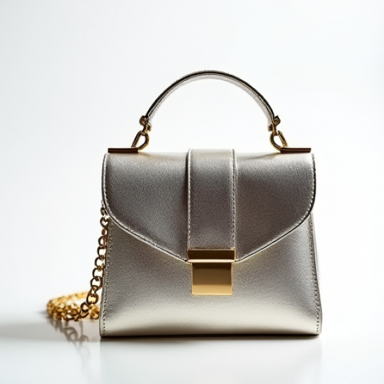 Women's Metallic Top-Handle Bag