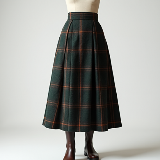 Women's Classic High Waist Midi Skirt