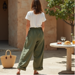 Women's Elastic Cuff Lantern Pants