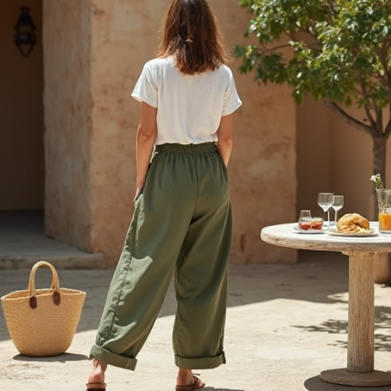 Women's Elastic Cuff Lantern Pants