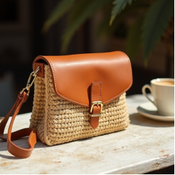 Women's Woven Raffia Crossbody