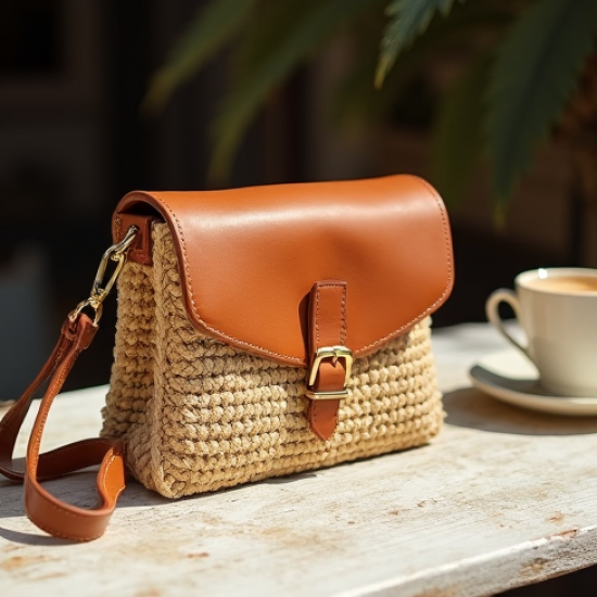 Women's Woven Raffia Crossbody