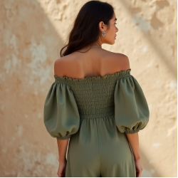 Women's Off-Shoulder Smocked Top