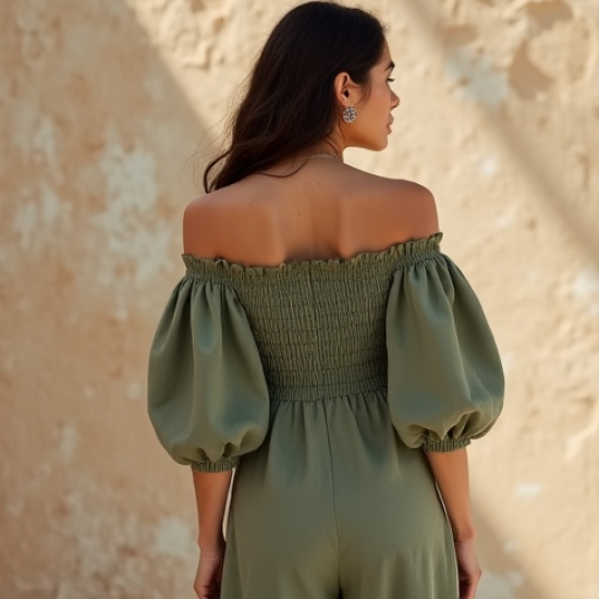 Women's Off-Shoulder Smocked Top