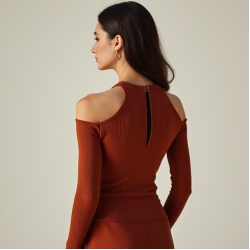 Women's Cut-Out Shoulder Knit Top