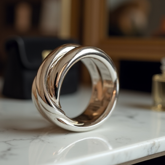 Women's Mixed Metal Chunky Bangle