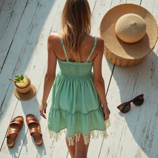 Women's Tiered Fringe Sundress