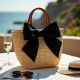 Women's Bow Raffia Bag