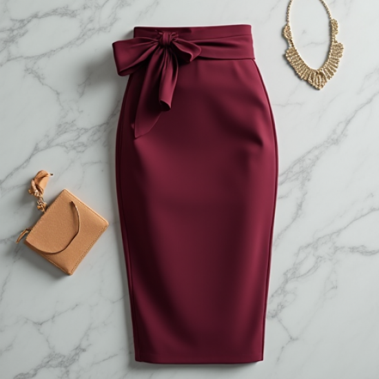 Women's Bow-Detail Pencil Skirt