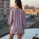 Women's Lavender Asymmetric Hem Top