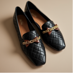 Women's Bow & Chain Ballet Flat