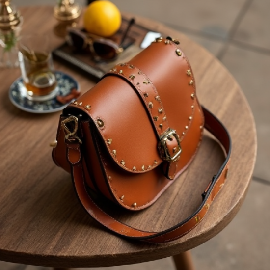 Women's Embellished Saddle Bag