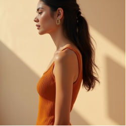 Women's Caramel Ribbed Tank Top