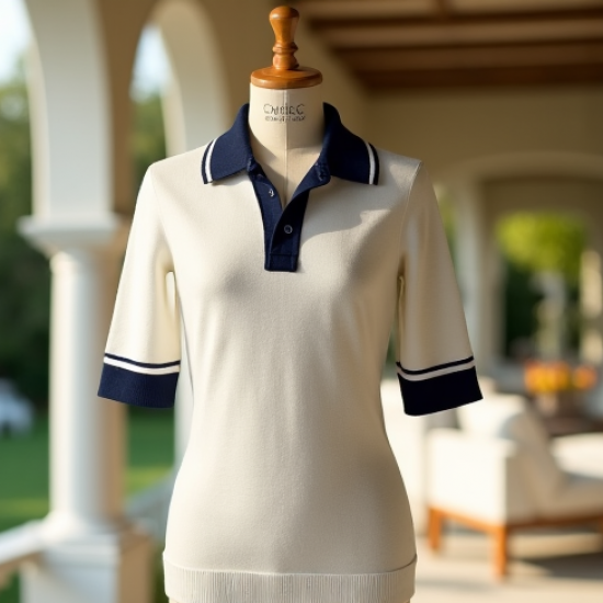 Women's Tennis-Inspired Knit Top