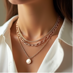 Women's Mixed Metal Layered Necklace