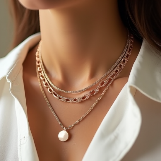 Women's Mixed Metal Layered Necklace