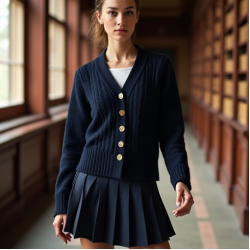 Women's Schoolgirl Cardigan Set