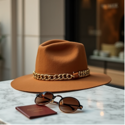 Women's Chain Detail Wide Brim