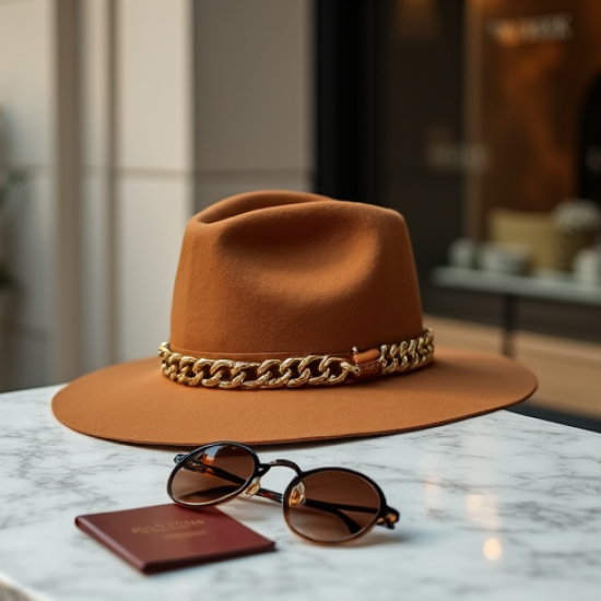 Women's Chain Detail Wide Brim