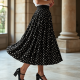Women's Polka Hem Midi Skirt