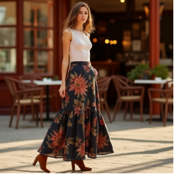 Women's Godet Insert Skirt