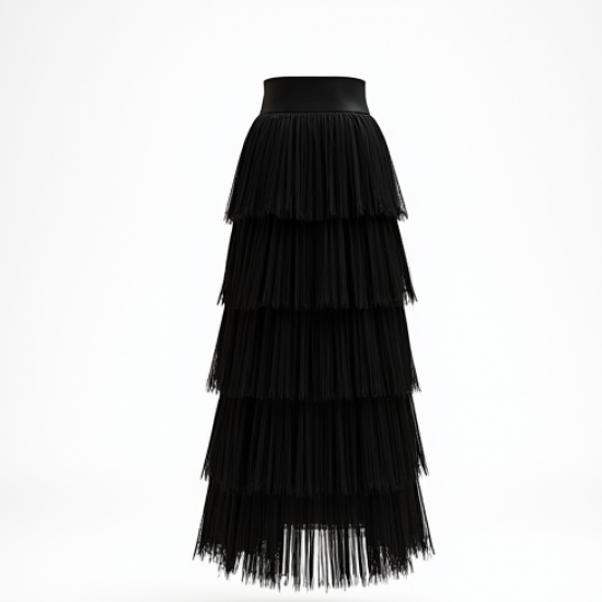 Women's Dramatic Fringe Midi Skirt