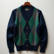 Women's Navy Argyle Cardigan