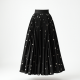 Women's Polka Hem Midi Skirt