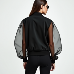 Women's Sheer Sleeve Bomber