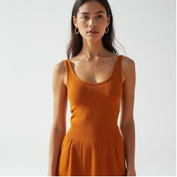 Women's Caramel Ribbed Tank Top