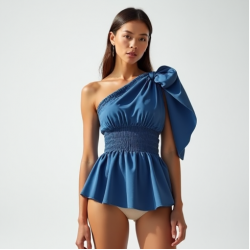 Women's One Shoulder Smocked Top