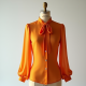 Women's Tangerine Tie-Neck Shirt