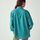 Women's Turquoise Oversized Button-Down