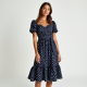 Women's Mini Polka Dot Smock Dress